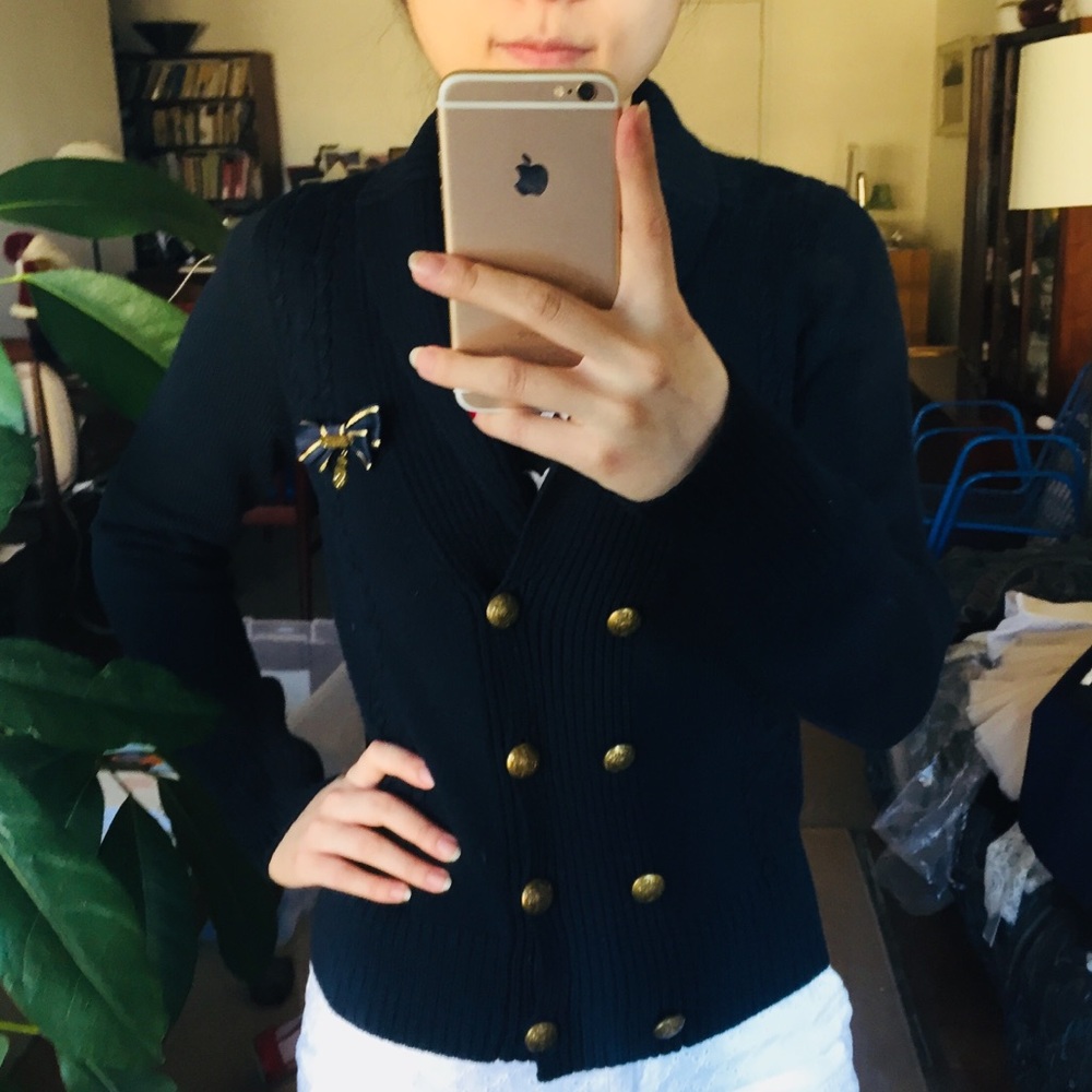 ❤️Eland Dark Blue Sweater Jacket Cardigan